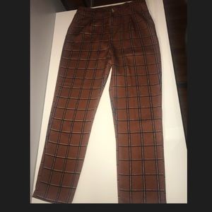 Warm brown plaid pants